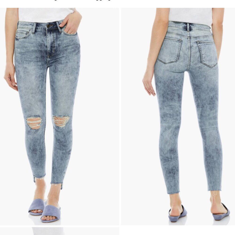 Sam Edelman The Stiletto High Rise Crop Jeans Distressed Size 27